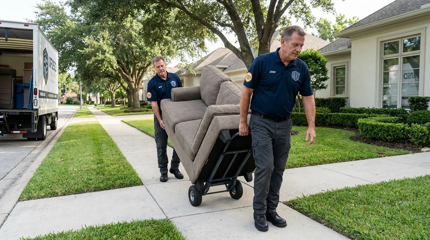 Local residential moving crew loading furniture in Kittery, ME